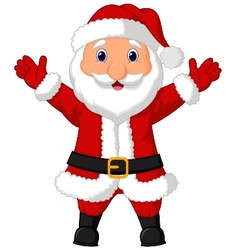 Santa cartoon waving vector image