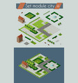 Retro isometric country house vector image