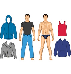 Man and clothes vector image