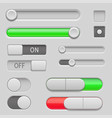 gray web buttons push and sliders vector image