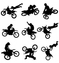 Motocross silhouettes vector image