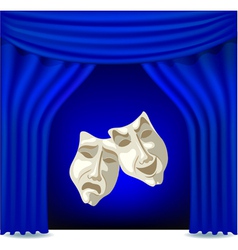 Blue curtain vector image