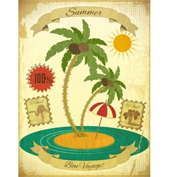 Retro Vintage Grunge Summer Vacation Postcard vector image