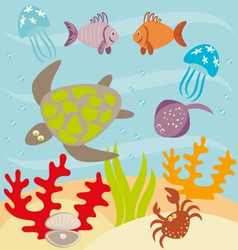 Underwater life vector image