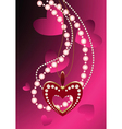 Heart necklace and beads vector image