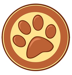 Brown Paw Print Banner vector image