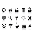 Black security icon set vector image