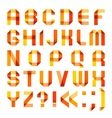 Spectral letters folded of paper ribbon-orange vector image