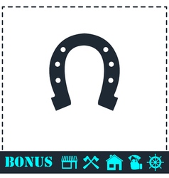 Horseshoe icon flat Horseshoe icon flat vector image