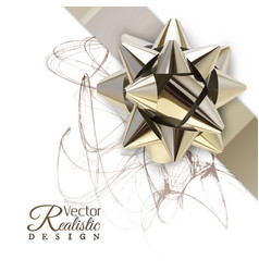 Realistic golden bow Realistic golden bow vector image
