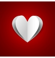 Paper heart on red background vector image