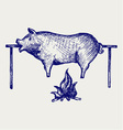 Roasted pig vector image