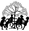 Silhouette of children playing vector image