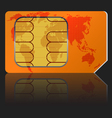 Sim card with a map of the world vector image