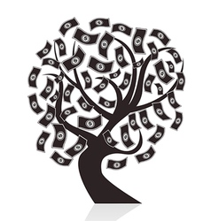 Black money tree vector image