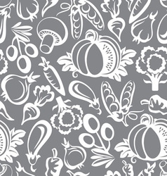 Vegetables background icons vector image