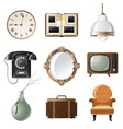 Retro - styled home related objects vector image