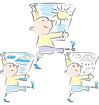 Man walking with Placard vector image