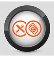 Orange and gray elegant glossy icon vector image
