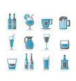 Different kind of drink icons vector image