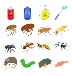 Colorful insects icons Royalty Free Vector Image