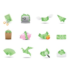 Money icons set vector image