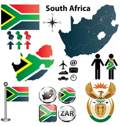 South Africa map with regions vector image