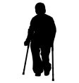 Disabled person with crutches vector image