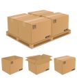 Set of cardboard boxes vector image