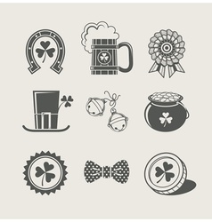 Patricks day set of icons vector image
