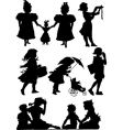 Children silhouettes vector image