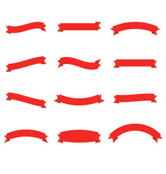 Red ribbons set for decoration Red ribbons set for decoration vector image