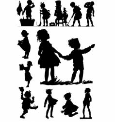 Children silhouettes vector image