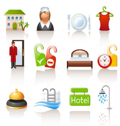 Hotel icons vector image