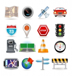 Navigation icon set vector image