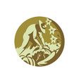 Organic Farmer Harvesting Vegetable Crops Retro vector image