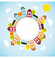 Banner with small town vector image