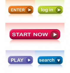 Set of colored web buttons vector image