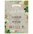 Vintage wedding invitation card floral background vector image