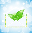 Letter with green leaves vector image
