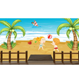 Kids at the beach vector image