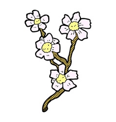 Comic cartoon flowers vector image