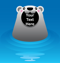 White polar bear in water vector image
