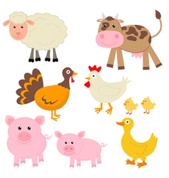 Cute farm animals vector image