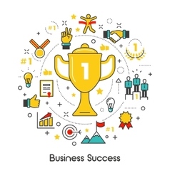 Business Success Line Art Thin Icons Set Business Success Line Art Thin Icons Set vector image