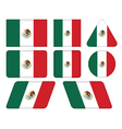 Buttons with flag of Mexico vector image