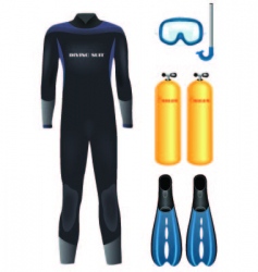 Diving equipment vector image