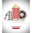 Cinema films and popcorn vector image