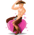 Sexy cowboy vector image