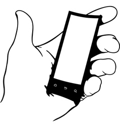 Hand holding flexible phone vector image